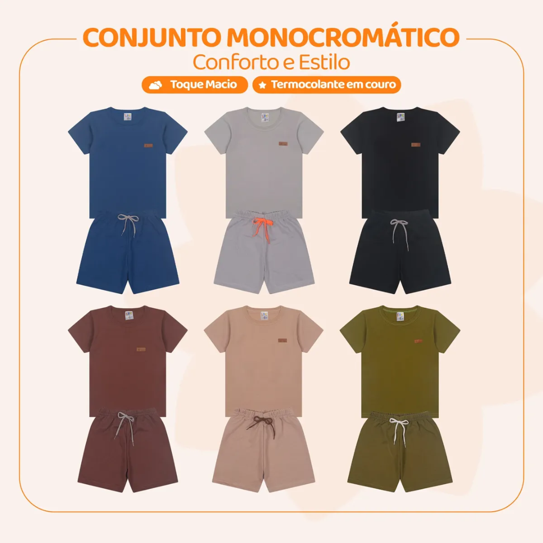Kit 6 Peças De Roupa Monocromática Infantil (6 meses a 7 anos)