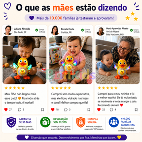 Patinho Infantil 3 em 1 - Canta, dança e  acende Luzes