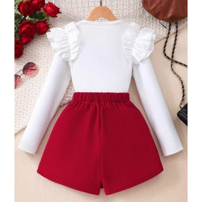 Short Saia em Suede + Blusa Ribana/Canelada