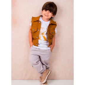 Conjunto Calça, Camiseta e Colete para meninos